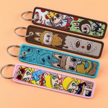 Labubu Woven Label Anime Lanyard Key chain Tag