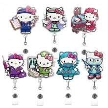 Hello Kitty anime acrylic ID card holder lanyard key chains