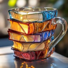 Colorful Novelty 3d Painted Book Coffee Mug Cup