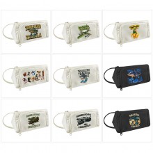 Tung Tung Tung Sahur anime canvas triangle pen bag pencil case