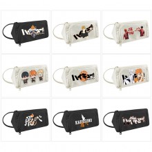 Haikyuu anime canvas triangle pen bag pencil case