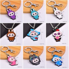 Labubu anime alloy keychain key chains necklaces