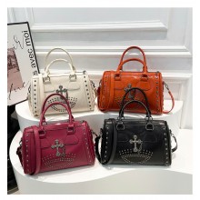 Rock Girls Handbag Riveted Skull Leather Shoulder Crossbody Bag