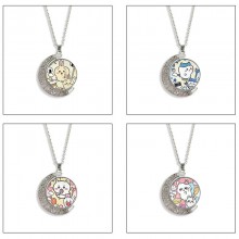 Chiikawa anime Two-sided Rotatable Round Crystal Necklace