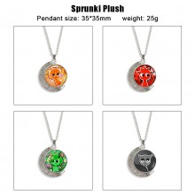 Sprunki Incredibox game Two-sided Rotatable Round Crystal Necklace