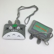 Totoro plush ID cards holders cases lanyard key ch...