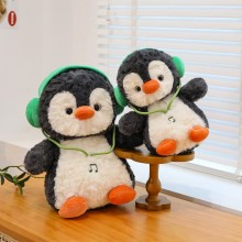 Cute Penguin Wearing Headphones plush doll