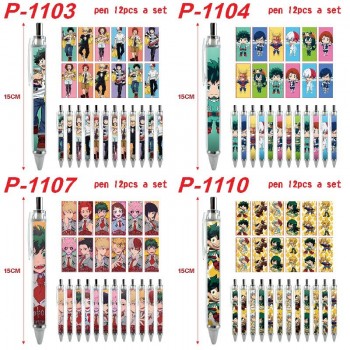 My Hero Academia anime ballpoint pen ball pens(12pcs a set)