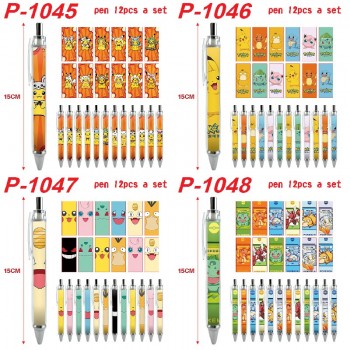 Pokemon anime ballpoint pen ball pens(12pcs a set)