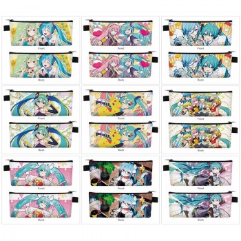 Hatsune Miku anime PU zipper pen case pencil bag