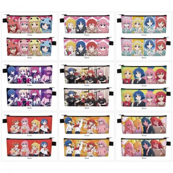 Bocchi The Rock anime PU zipper pen case pencil bag