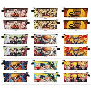 Naruto anime PU zipper pen case pencil bag