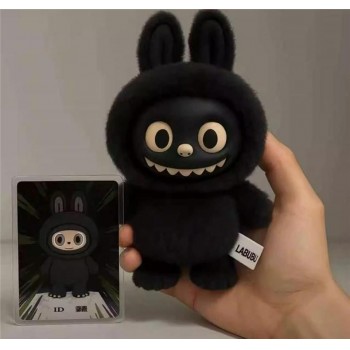 Black Labubu anime plush doll 15cm
