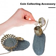 Handmade 1920s British Coin Purse Retro Metal Mesh Eye Bags