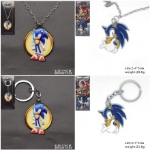 Sonic the Hedgehog anime alloy key chain necklace