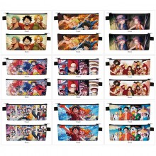 One Piece anime PU zipper pen case pencil bag