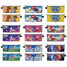 Sonic The Hedgehog game PU zipper pen case pencil ...
