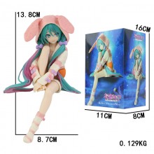 Hatsune Miku rabbit ear pajamas sitting anime figu...