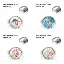 Labubu anime adjustable rings