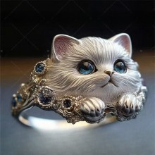 Adjustable Cat Personality Ring