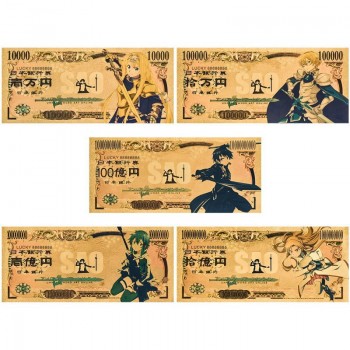 Sword Art Online anime coin gold banknotes(price for 1pcs)