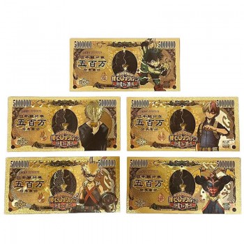 My Hero Academia anime coin gold banknotes(price for 1pcs)