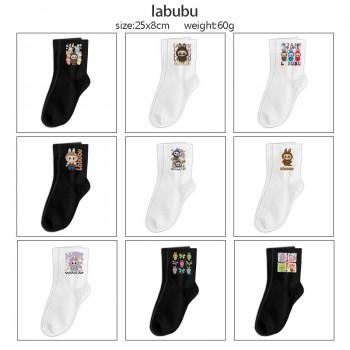 labubu anime mid length cotton socks