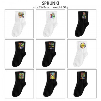 Sprunki Incredibox game mid length cotton socks