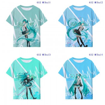 Hatsune Miku anime milk silk fabric t-shirts
