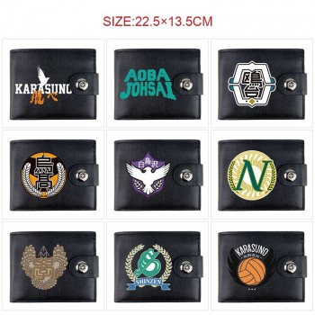 Haikyuu anime card holder magnetic buckle wallet purse