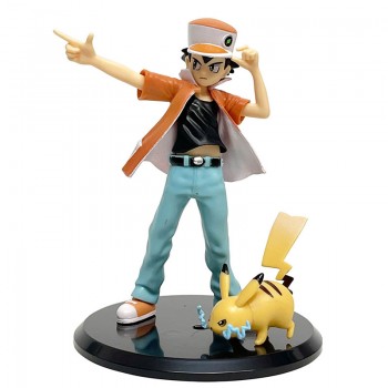 Pokemon Pikachu and Ash Ketchum anime figures set(OPP bag)