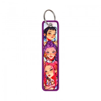 K-Pop Demon Hunters Woven Label Lanyard Key chain Tag