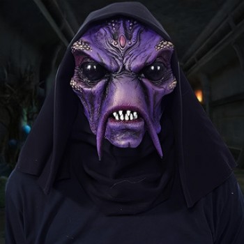 Halloween Purple Faced Witch cosplay Latex Mask