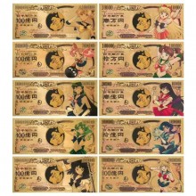 Sailor Moon anime coin gold banknotes(price for 1p...