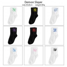 Demon Slayer anime mid length cotton socks