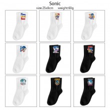 Sonic the Hedgehog anime mid length cotton socks