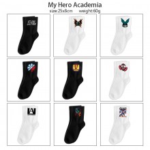 My Hero Academia anime mid length cotton socks