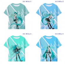 Hatsune Miku anime milk silk fabric t-shirts