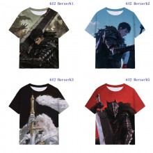 Berserk anime milk silk fabric t-shirts