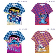 Stitch anime milk silk fabric t-shirts
