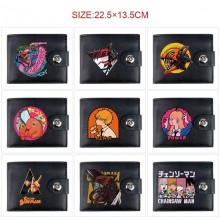 Chainsaw Man anime card holder magnetic buckle wallet purse
