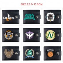 Haikyuu anime card holder magnetic buckle wallet purse