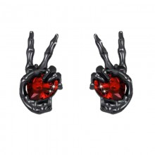 Vintage Gothic Heart Stud Ghost Hand Love Earrings