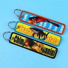 Tralalero Tralala anime Woven Label Lanyard Key chain Tag