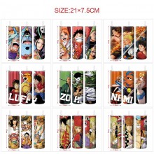 One Piece anime coffee water bottle cup with straw stainless steel