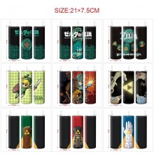 The Legend of Zelda game coffee water bottle cup with straw stainless steel