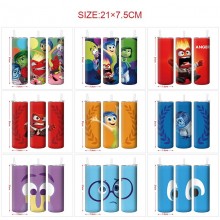Inside Out anime coffee water bottle cup with straw stainless steel