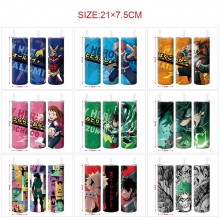 My Hero Academia anime coffee water bottle cup with straw stainless steel