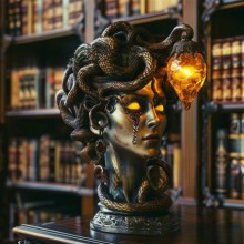 Medusa Bust Statue Model With Led Lights Gothic Re...