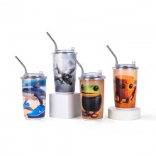 Tung Tung Tung Sahur Stainless Steel Vacuum Water Cup Straw Bottle
